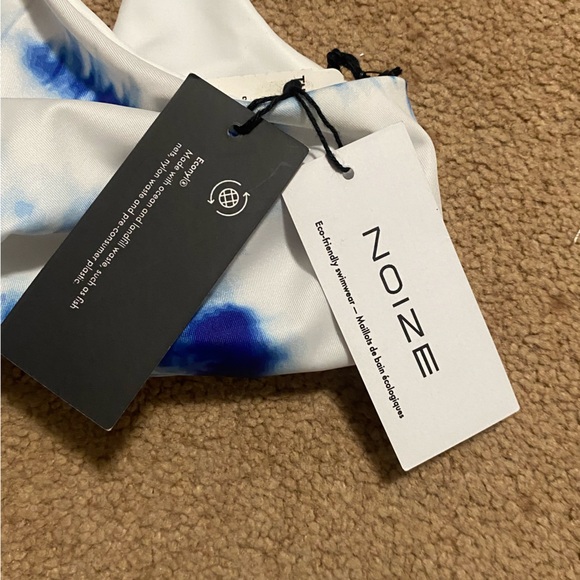 XS. BNWT Noize 2 piece Bikini. White and Blue tie dye print. - Picture 2 of 3